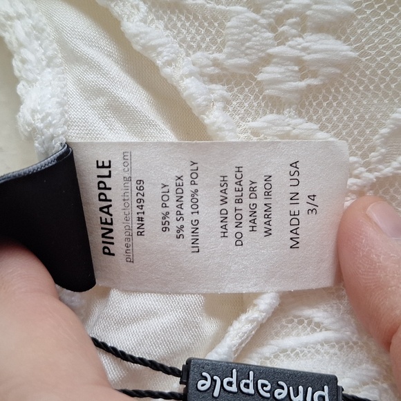 Pineapple Clothing Kids White Lace Sleeveless Dress Size 3/4 | 2-3 Years - Picture 8 of 11